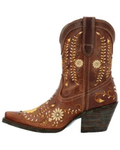 Crush By Durango Women's Golden Wildflower Western Booties - Snip Toe