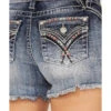 Miss Me Women's Dark Wash Southwestern Arrow Rhinestone Embroidered Denim Shorts