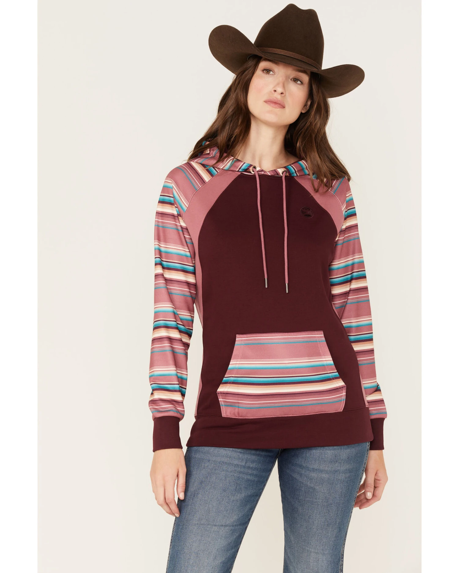 Hooey Women's Serape Stripe Contrast Print Savannah Hoodie - Image 3