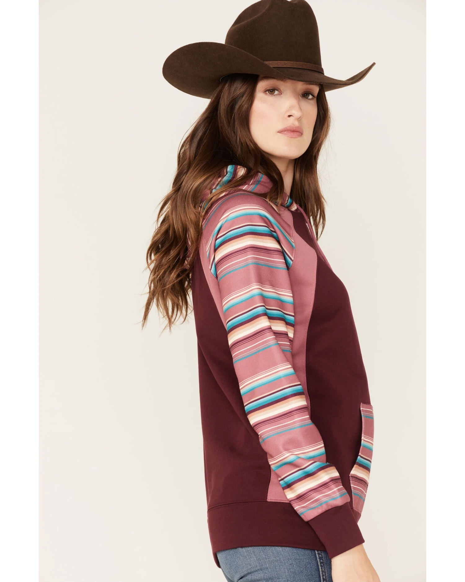 Hooey Women's Serape Stripe Contrast Print Savannah Hoodie - Image 2