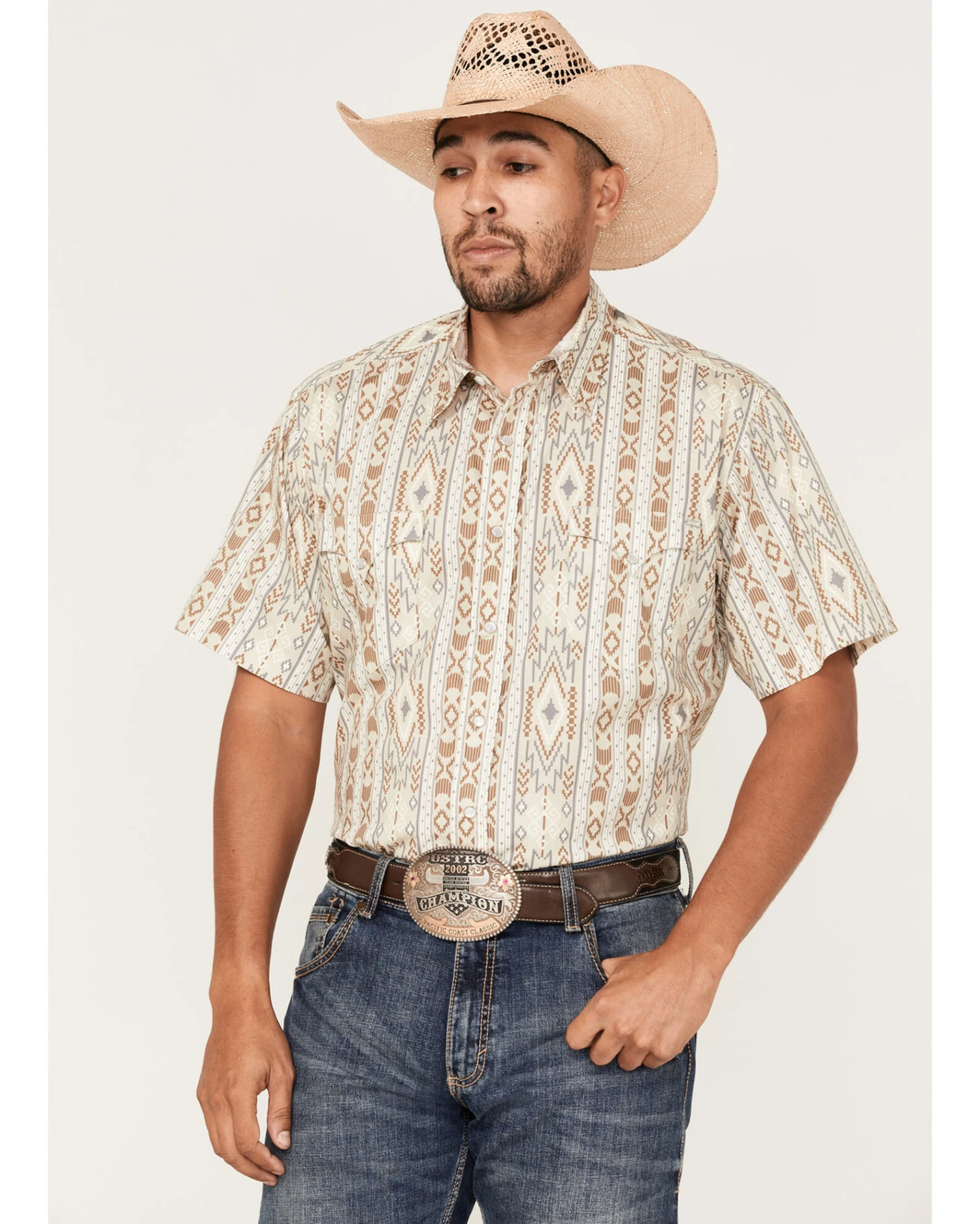 Tin Haul Men's Wallpaper Southwestern Print Short Sleeve Pearl Snap Western Shirt - Image 4