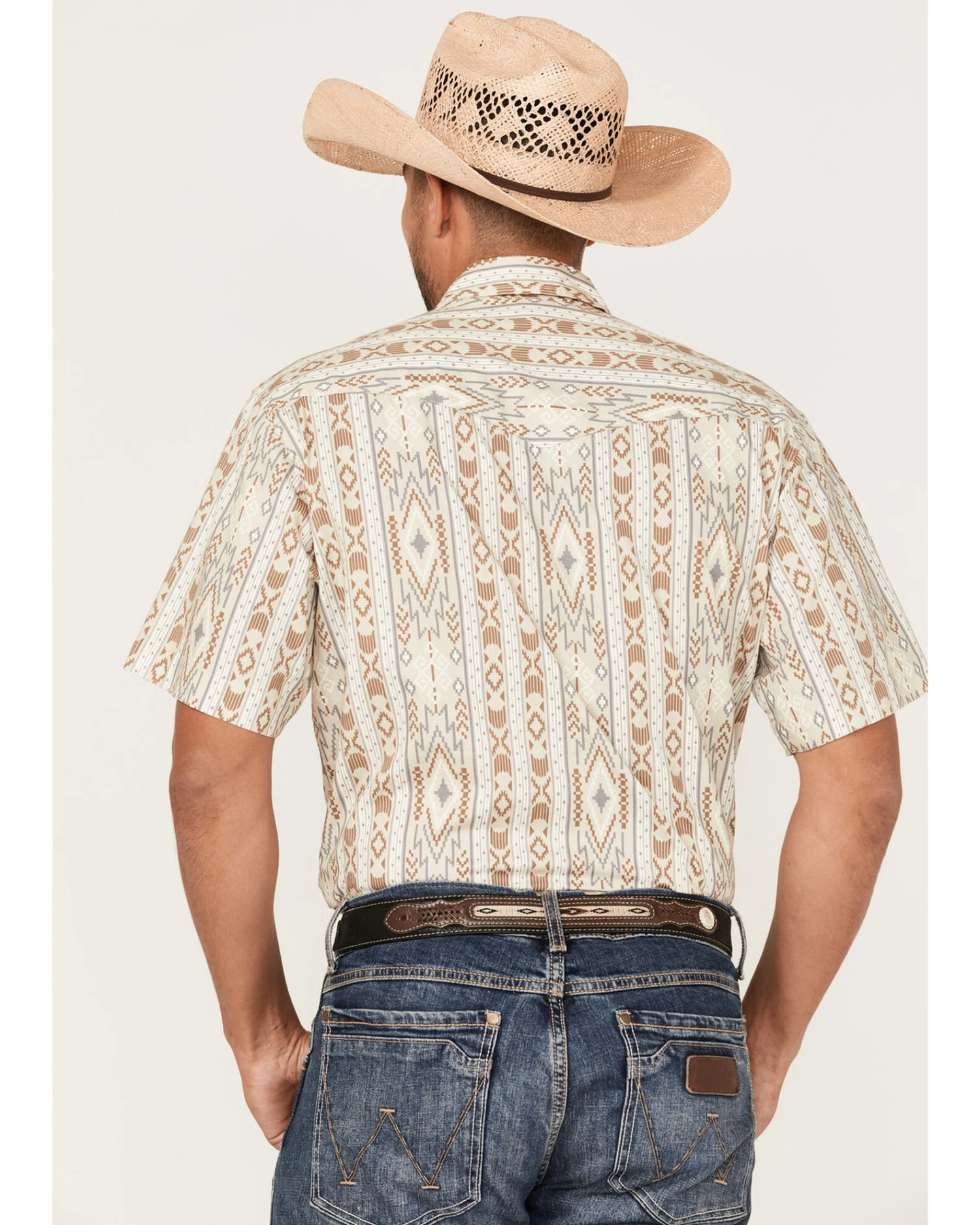 Tin Haul Men's Wallpaper Southwestern Print Short Sleeve Pearl Snap Western Shirt - Image 3