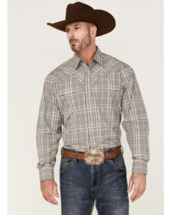 Stetson Men's Smoke Plaid Long Sleeve Snap Western Shirt