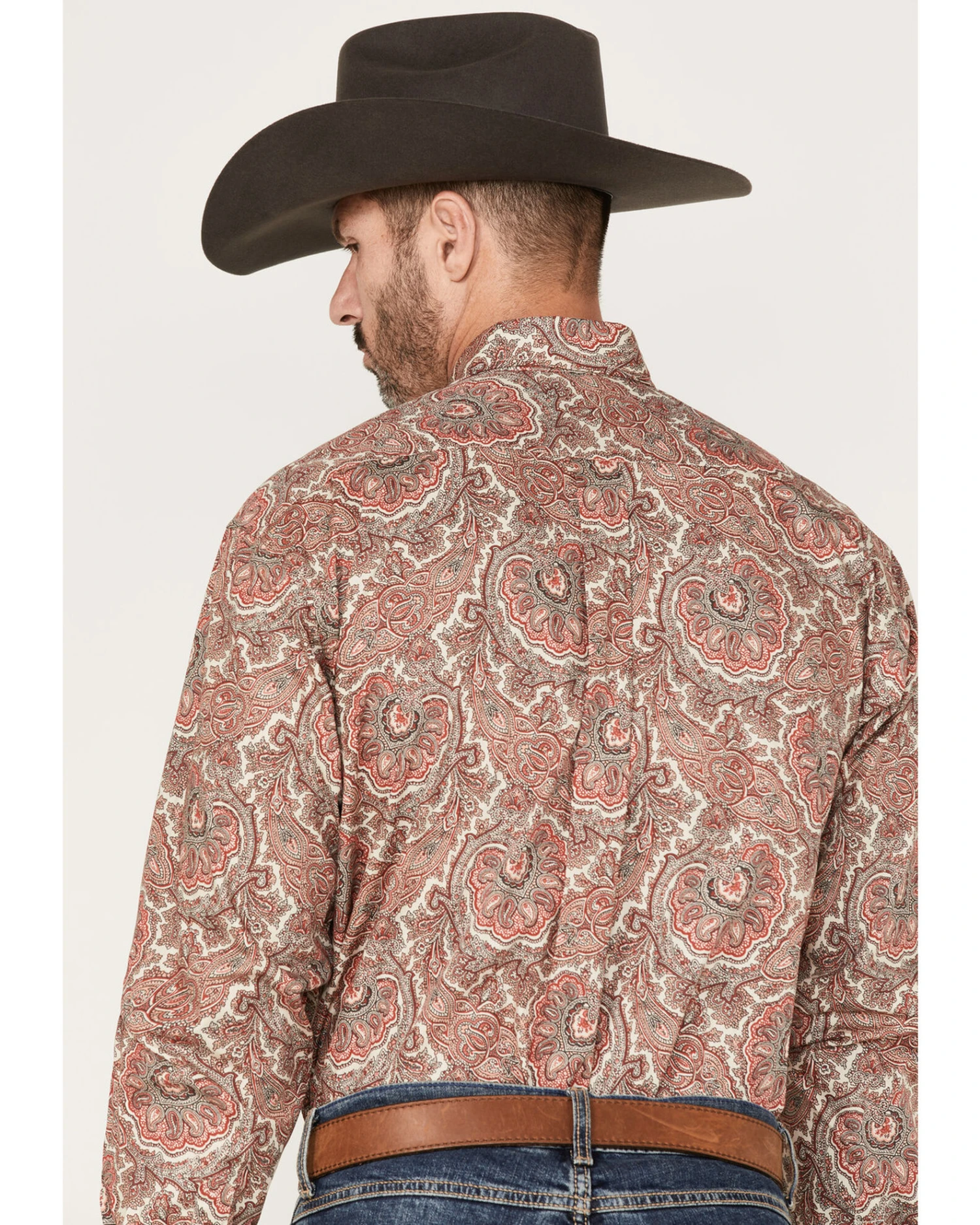 Stetson Men's Paisley Print Long Sleeve Button Down Western Shirt - Image 3
