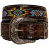 Myra Bag Women's Polychrome Southwestern Hand-Tooled Leather Belt