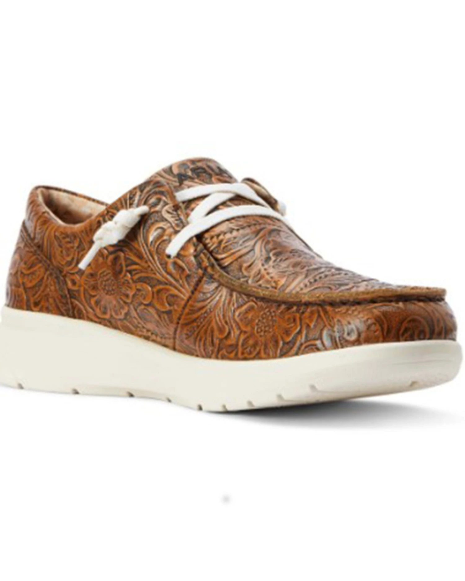 Ariat Women's Floral Embossed Casual Hilo Shoe - Moc Toe - Image 2