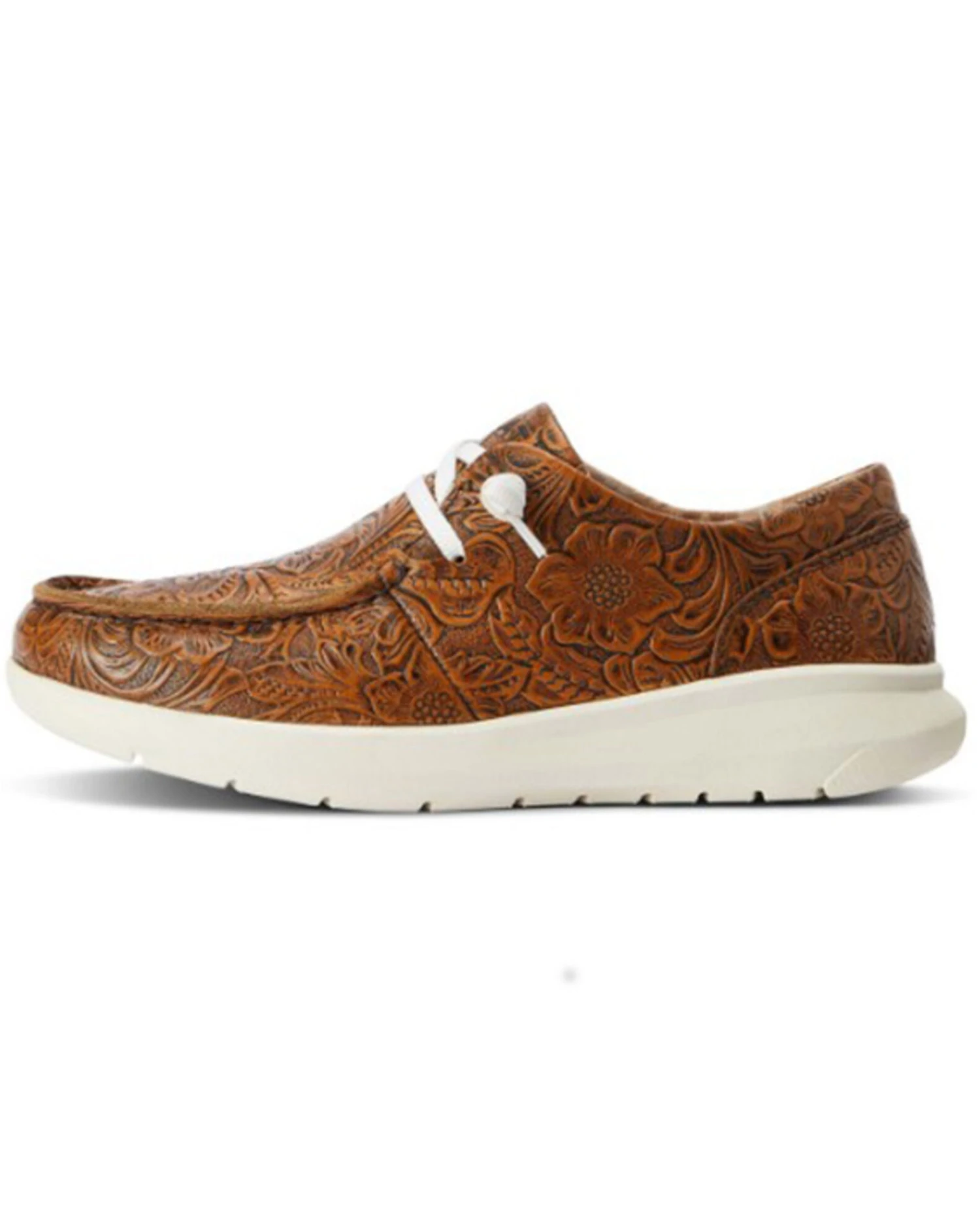 Ariat Women's Floral Embossed Casual Hilo Shoe - Moc Toe - Image 3