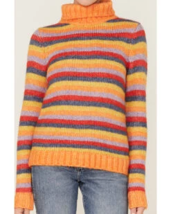 Wrangler Women's Stripe Knit Turtleneck Sweater