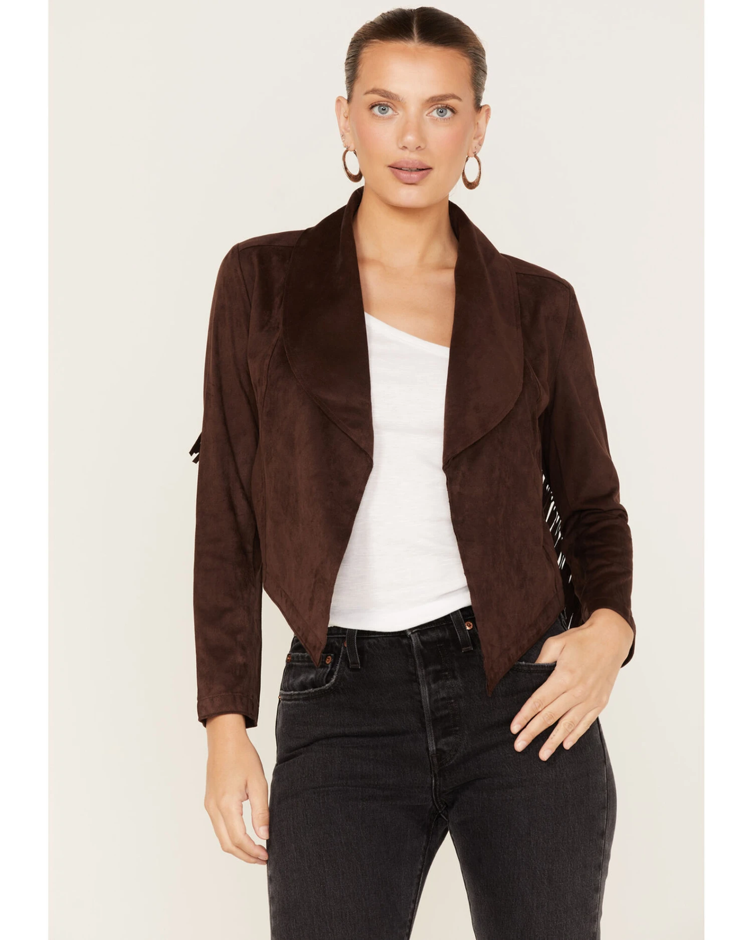 Shyanne Women's Fringe Faux Suede Jacket - Image 4