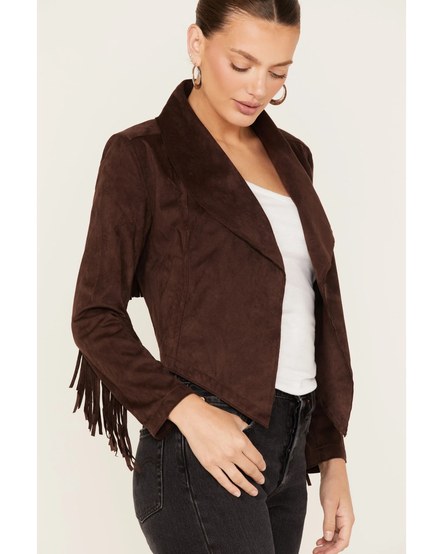 Shyanne Women's Fringe Faux Suede Jacket - Image 2