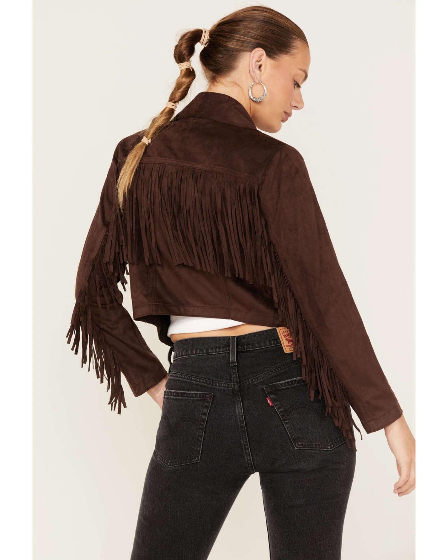 Shyanne Women's Fringe Faux Suede Jacket - Image 3