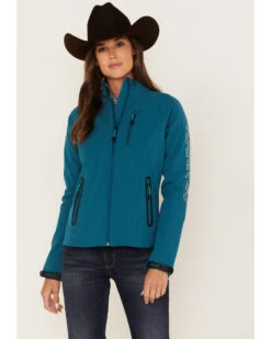 RANK 45 Women's Walla Striped Logo Softshell Jacket