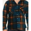 Brixton Men's Plaid Print Bowery Long Sleeve Arctic Stretch Fleece Jacket