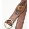 Shyanne Women's Brown Sunflower Tooled Western Belt