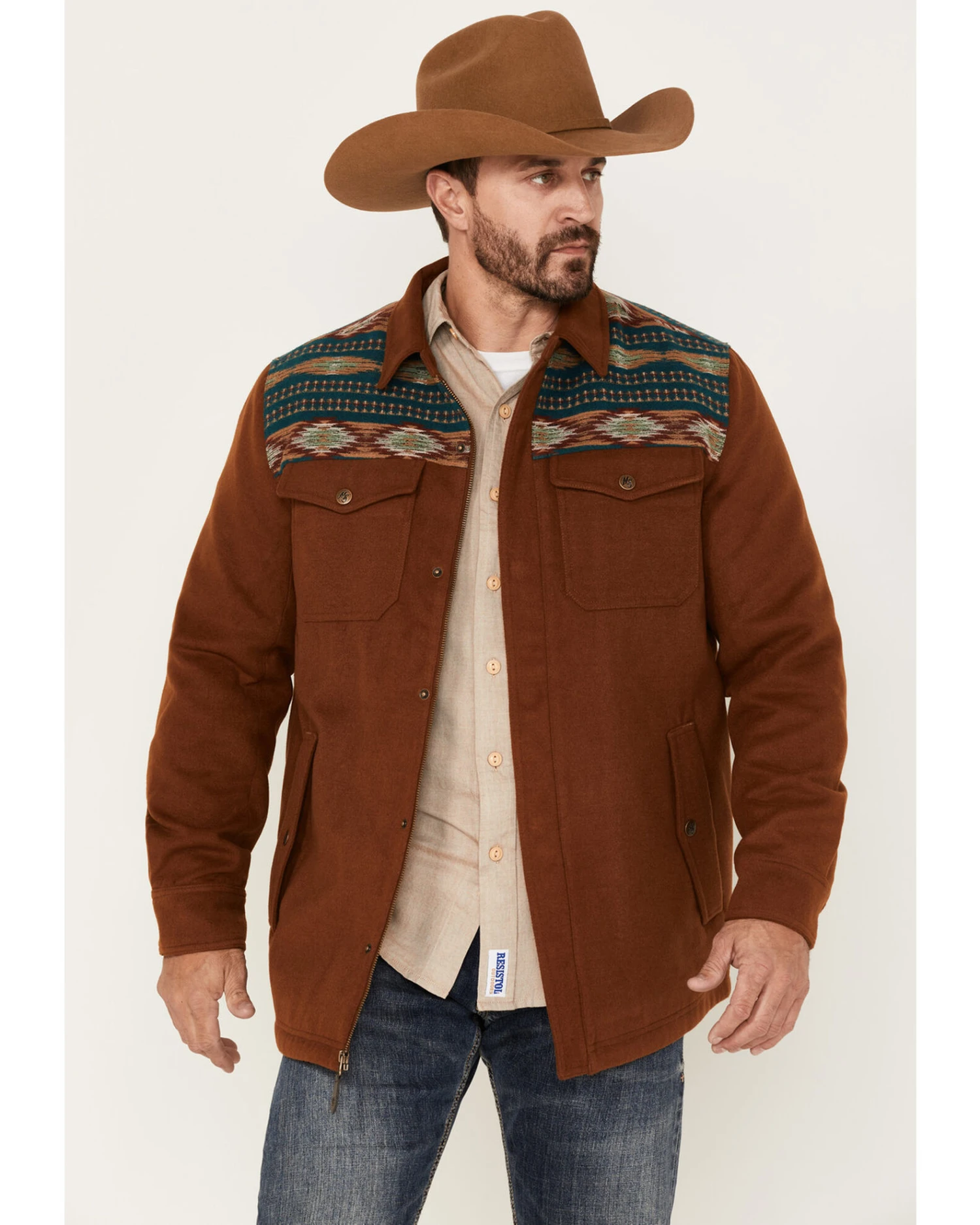 Moonshine Spirit Men's Jarvis Southwestern Wool Shacket - Image 3