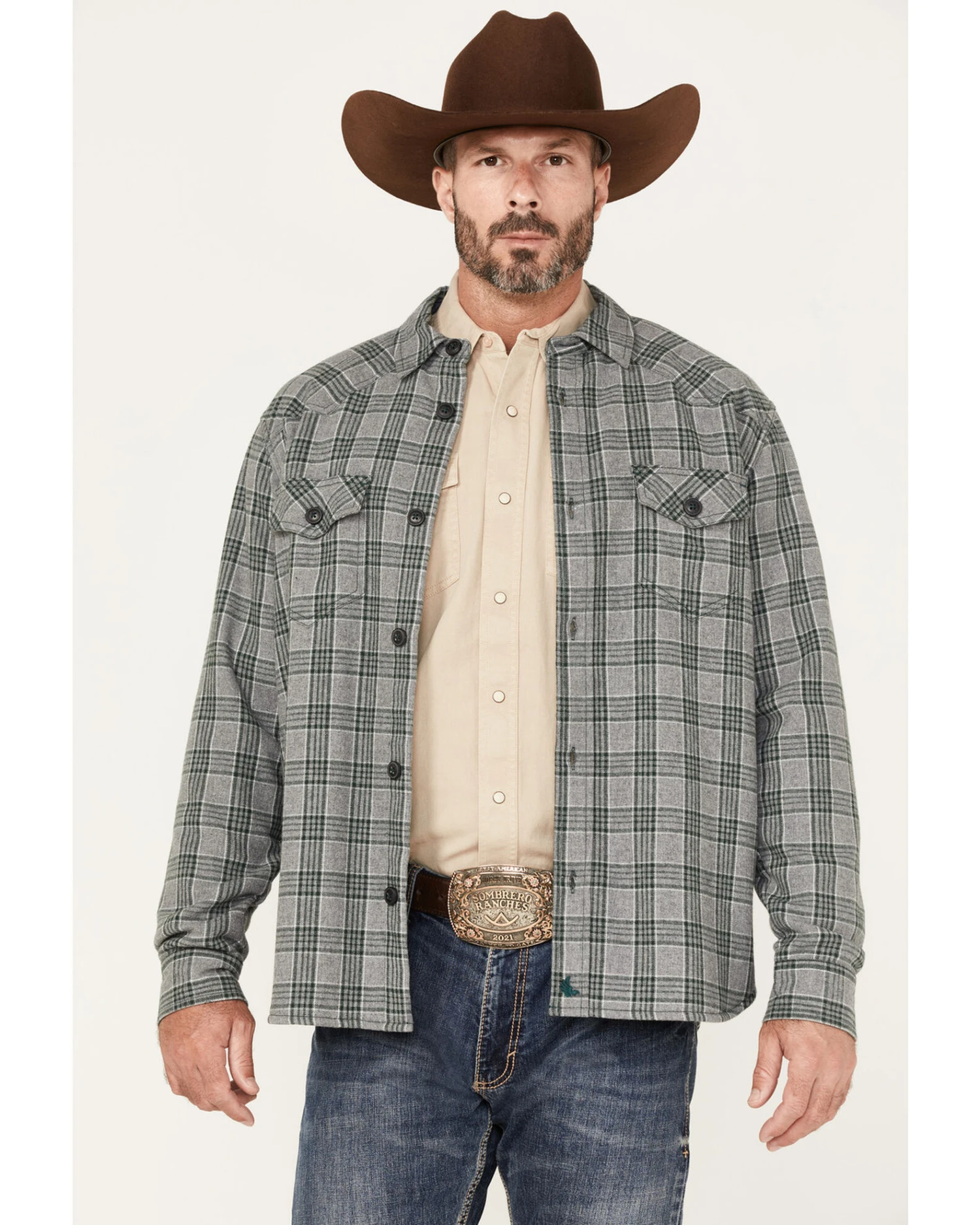 Cody James Men's Polar Bonded Plaid Button Down Flannel - Image 2