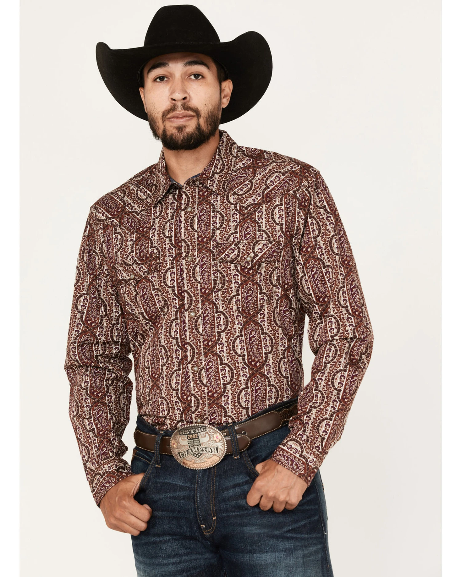 Moonshine Spirit Men's Sundays Best Paisley Stripe Snap Western Shirt - Image 2