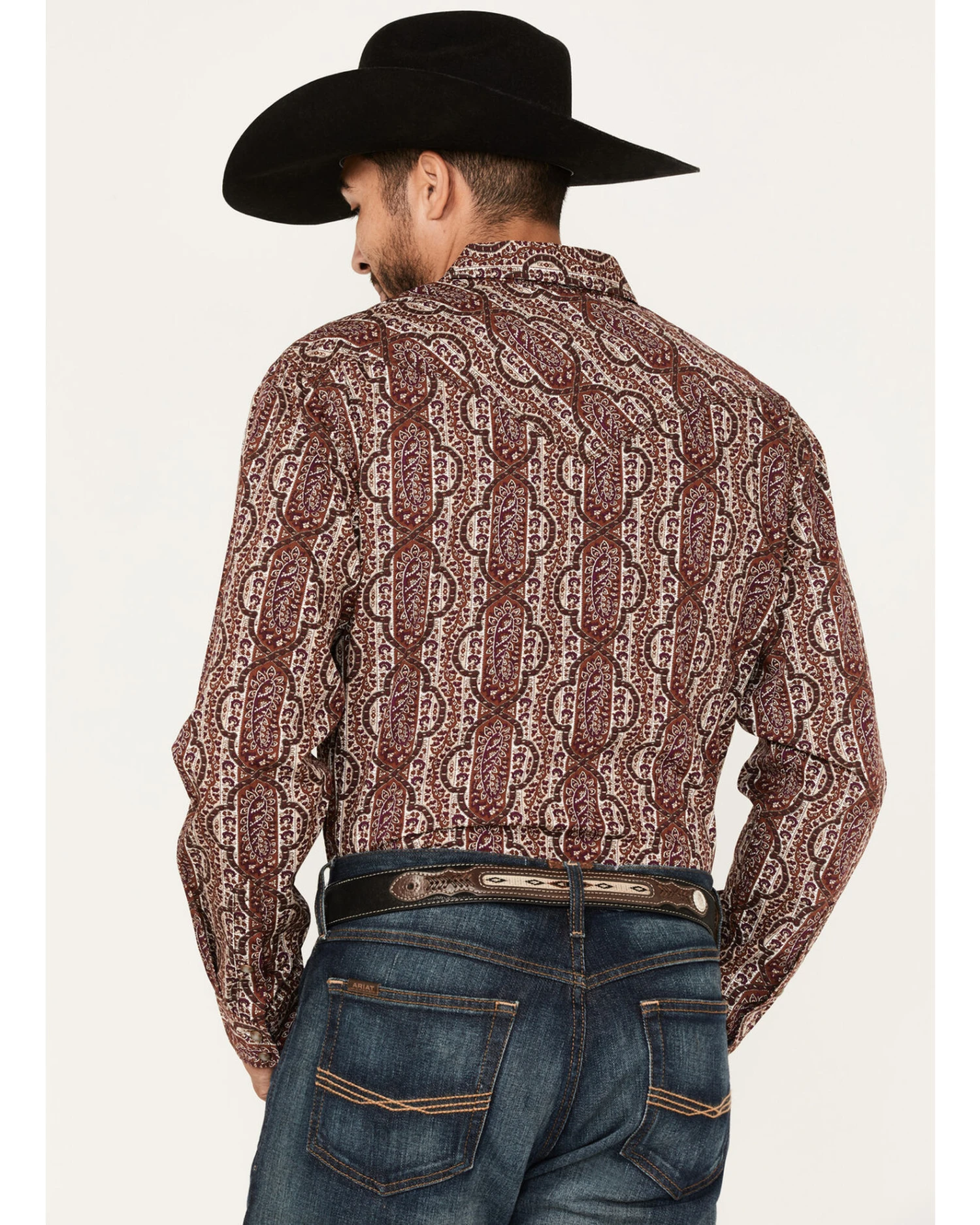 Moonshine Spirit Men's Sundays Best Paisley Stripe Snap Western Shirt - Image 3