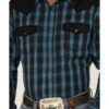 Moonshine Spirit Men's Bandit Small Plaid Print Pearl Snap Western Shirt