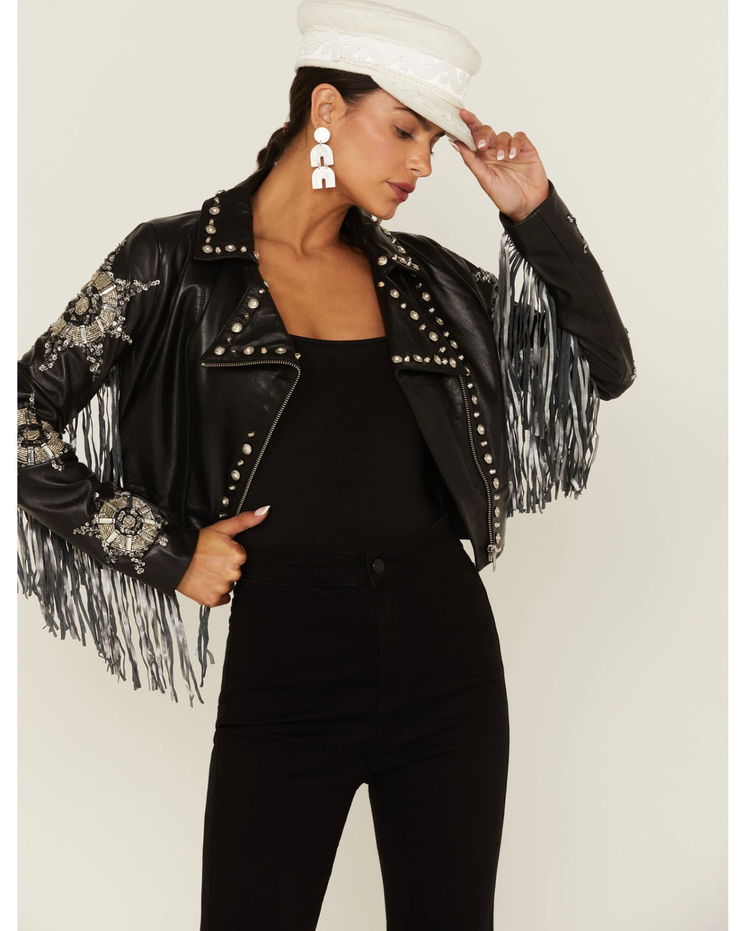 Any Old Iron Women's Silver Star Moto Jacket - Image 4