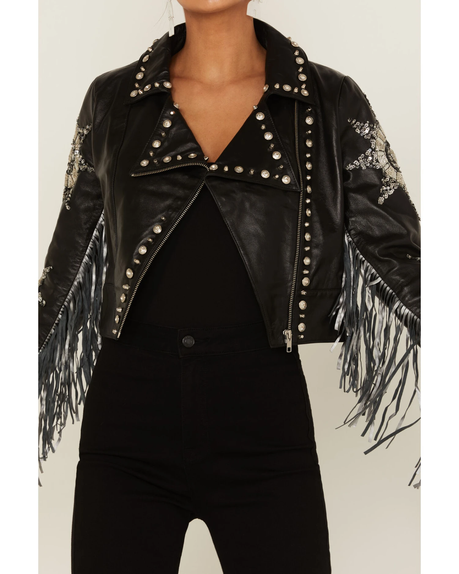 Any Old Iron Women's Silver Star Moto Jacket - Image 3