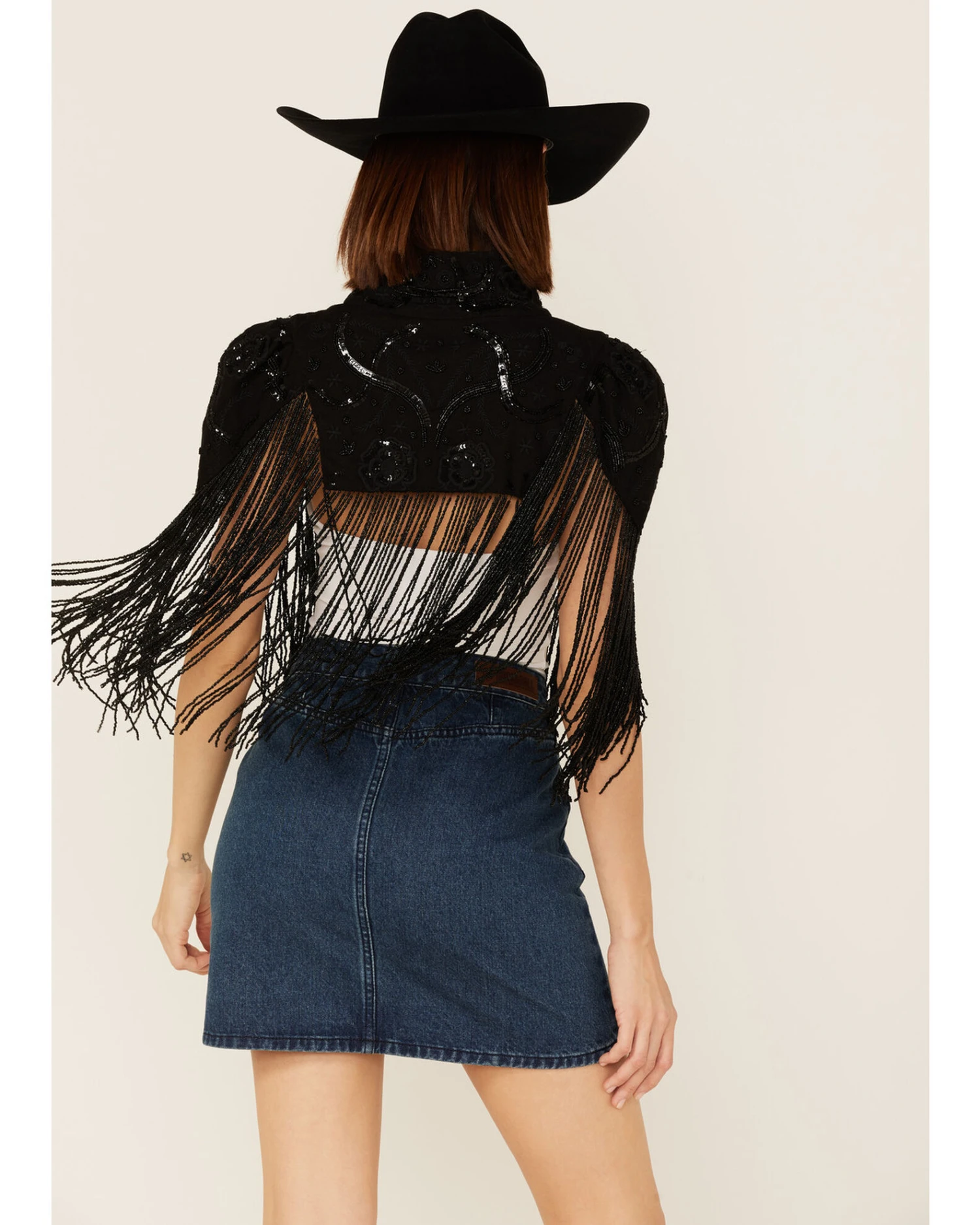 Any Old Iron Women's Beaded Fringe Shrug Cardigan - Image 3