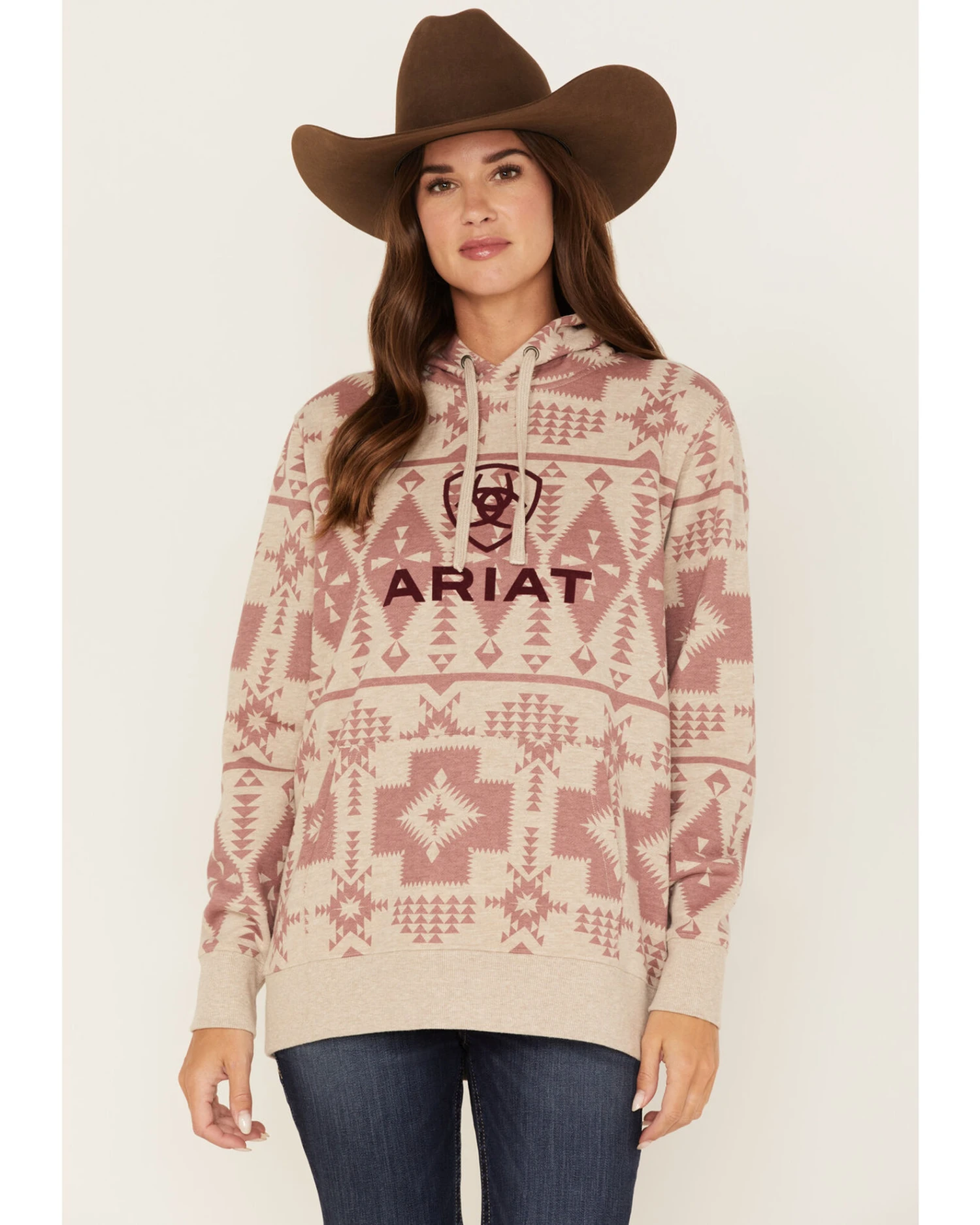 Ariat Women's Southwestern Print Logo Graphic Hoodie - Image 4