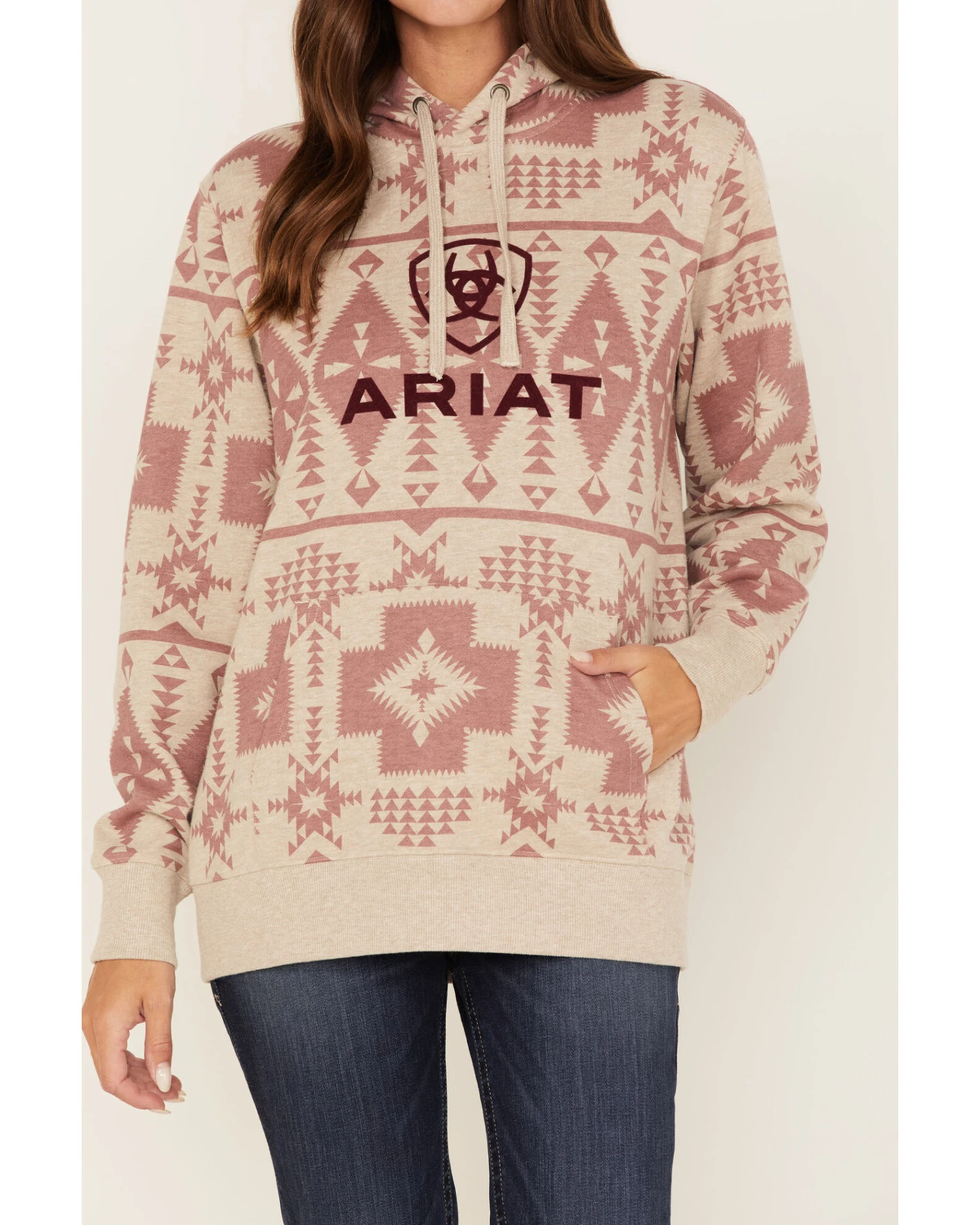 Ariat Women's Southwestern Print Logo Graphic Hoodie - Image 3