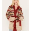Wrangler Retro Women's Southwestern Print Hooded Cardigan