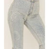Free People Women's Light Wash High Rise Geo Print Just Float On Flare Jeans