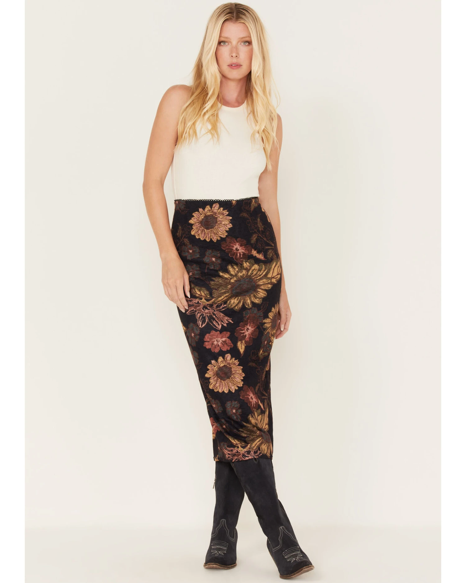 Cleo + Wolf Women's Floral Print Sheer Midi Skirt - Image 2
