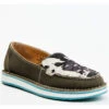 Myra Bag Women's Raven Cow Hair Slip-On Shoe - Moc Toe