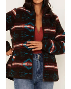 Idyllwind Women's Marfa Southwestern Serape Print Polar Fleece Jacket