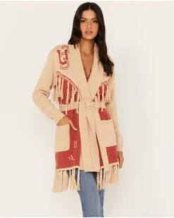 Idyllwind Women's Western Conversational Print Fringe Cardigan