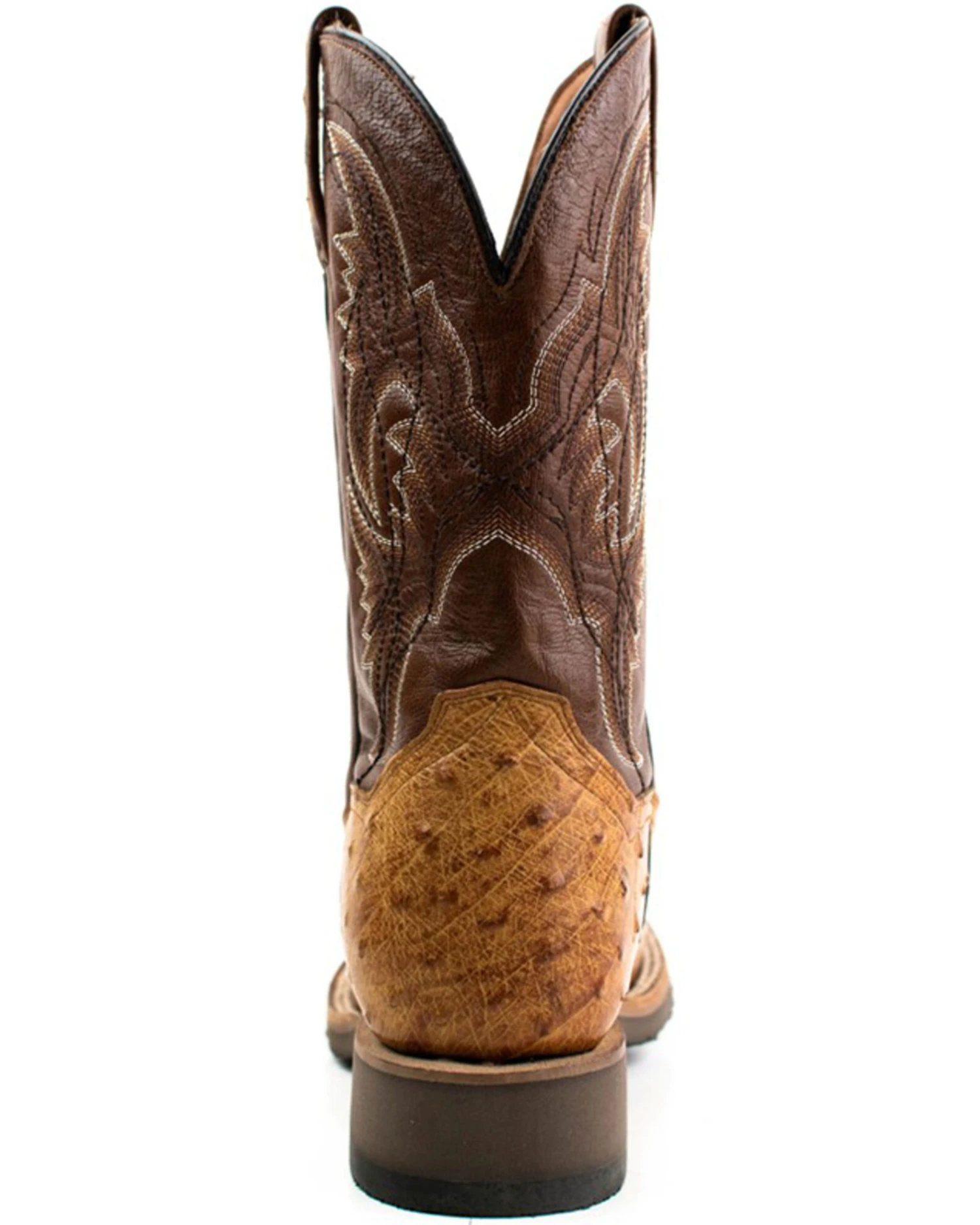 Dan Post Men's Saddle Hand Quill Ostrich Western Boots - Broad Square Toe - Image 6