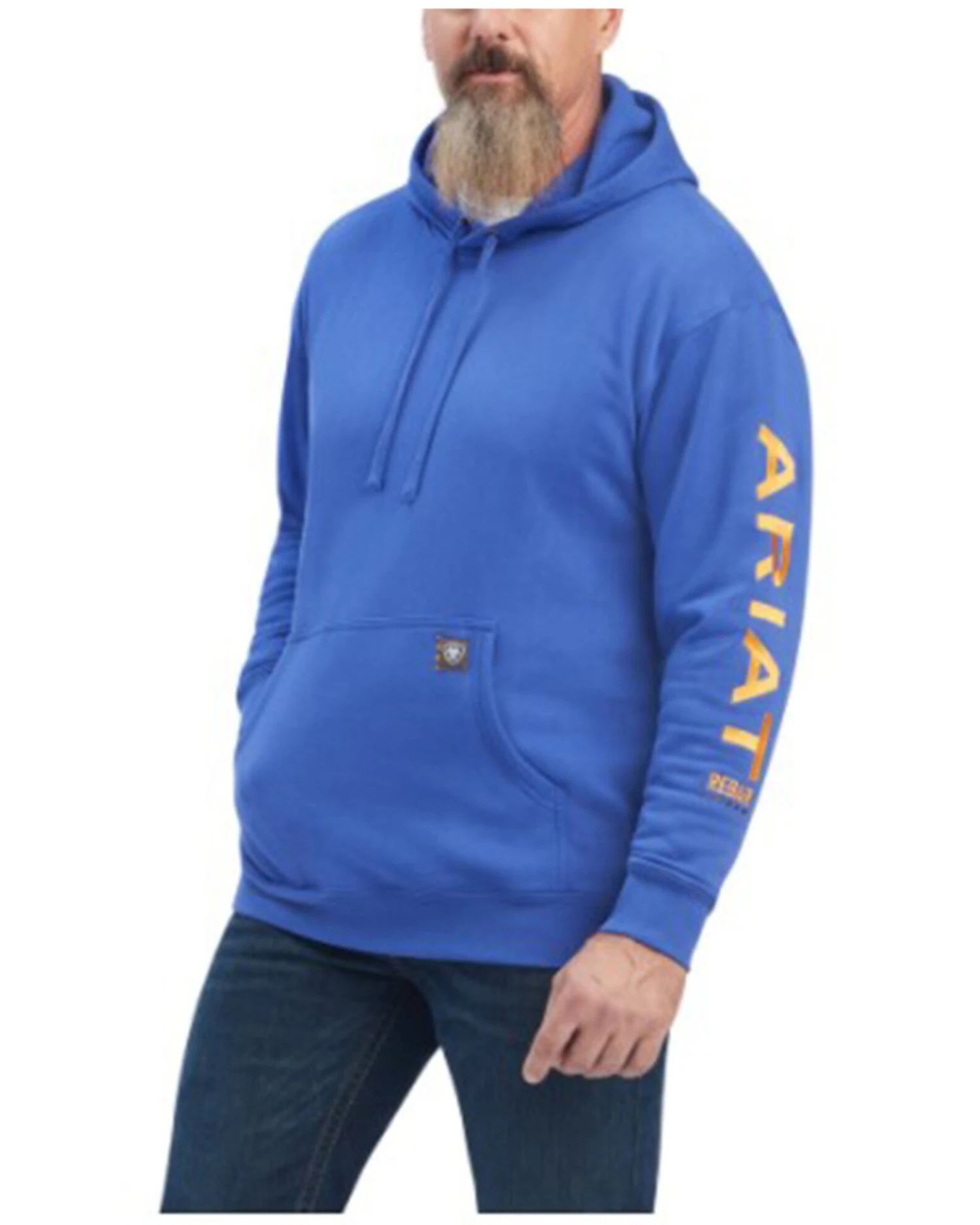 Ariat Men's Rebar Logo Sleeve Graphic Hooded Work Sweatshirt - Image 2