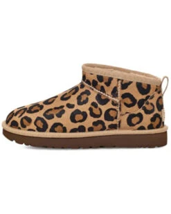 UGG Women's Leopard Print Classic Ultra Mini Spotty Boots - Round Toe