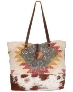 Myra Bag Women's Canvas & Hair-On Hide Tote Bag