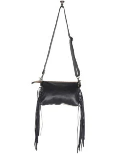 Myra Bag Women's Anam Cara Hair-On Hide Hand-Tooled Fringe Bag