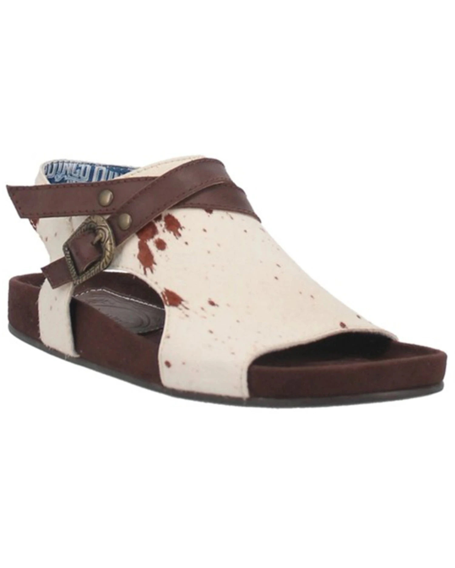 Dingo Women's Savannas Hair On Hide Buckle Side-Zip Leather Sandals - Image 7