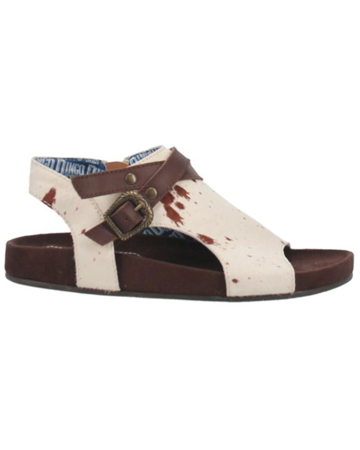 Dingo Women's Savannas Hair On Hide Buckle Side-Zip Leather Sandals - Image 5