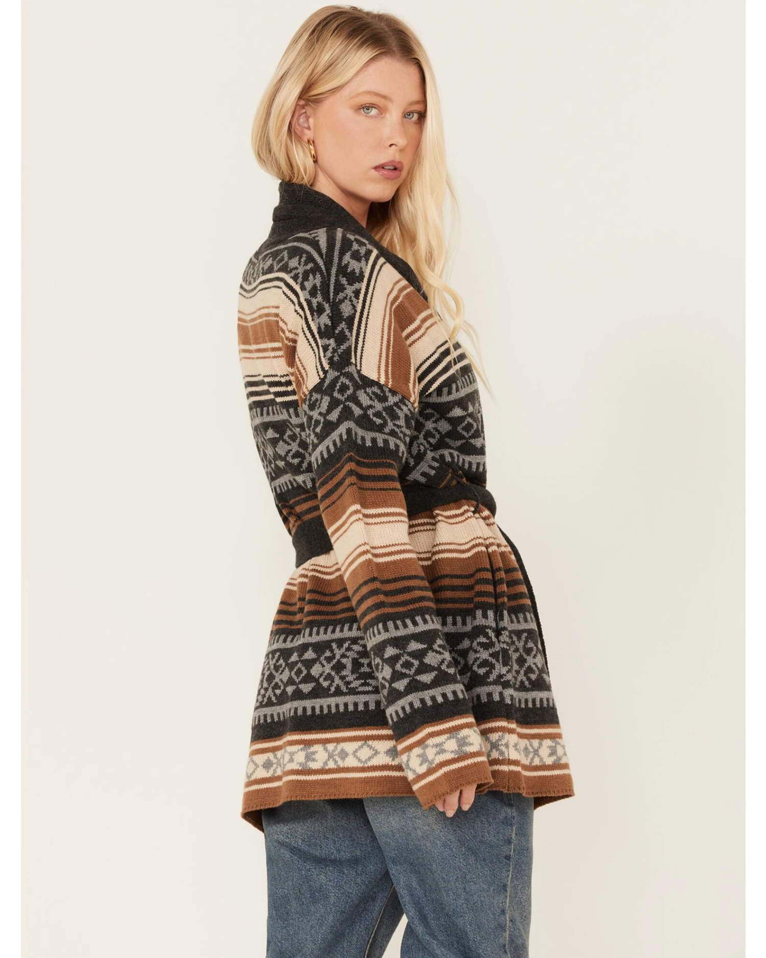 Stetson Women's Southwestern Print Knit Cardigan Sweater - Image 4