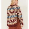 Cotton & Rye Women's Southwestern Knit Concho Tassel Sweater