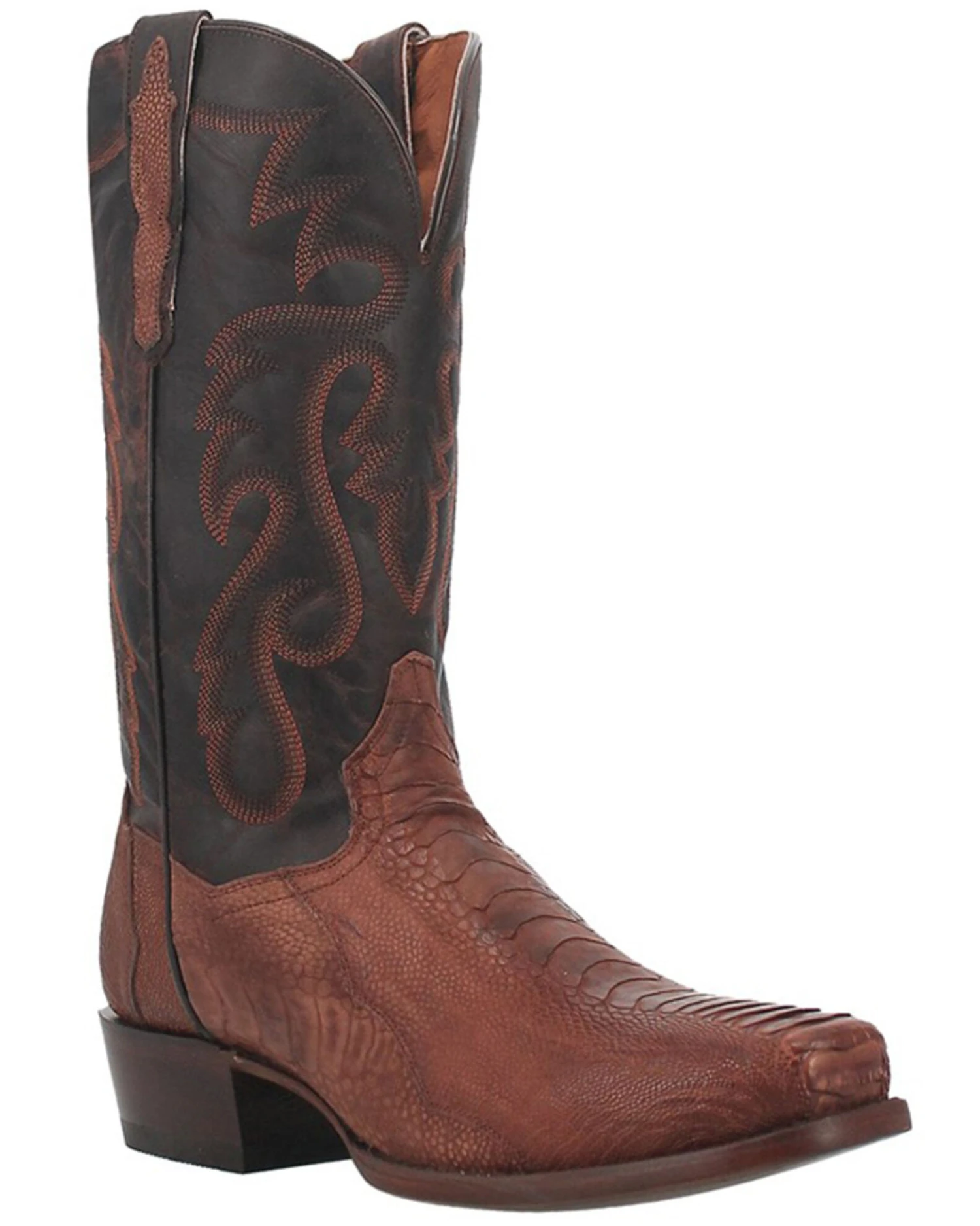 Dan Post Men's Sprinter Ostrich Leg Exotic Western Boots - Square Toe - Image 2
