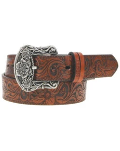 Hooey Women's Original Embossed Floral Filigree Western Belt