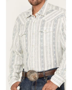 Wrangler Retro Men's Premium Southwestern Striped Long Sleeve Snap Western Shirt