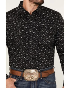 Moonshine Spirit Men's Electric Paisley Print Long Sleeve Snap Western Shirt