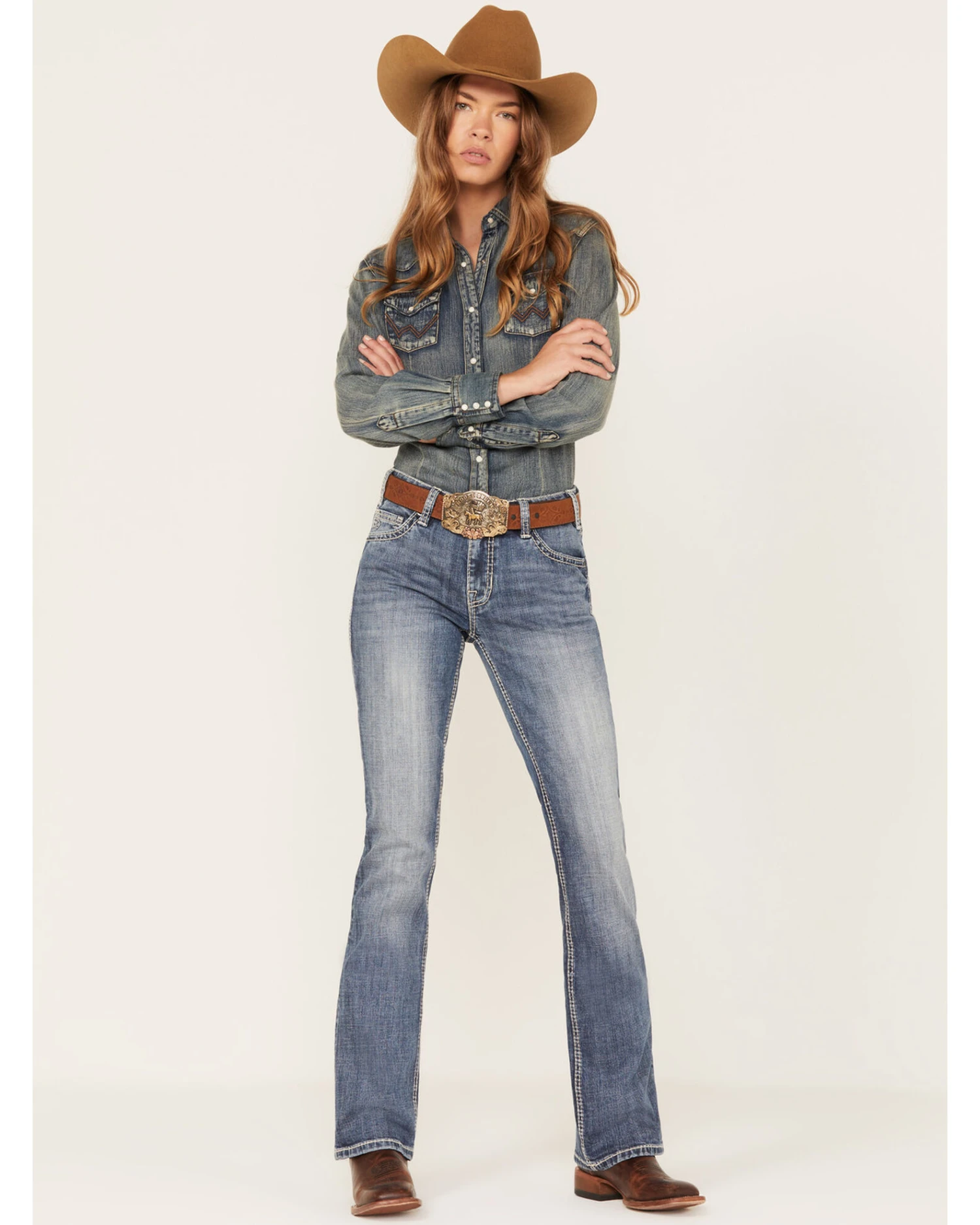 Rock & Roll Denim Women's Light Wash Bootcut Riding Jeans - Image 2