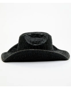 Wonderwest Women's Black Rhinestone Western Hat