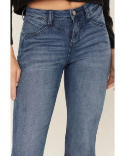 Shyanne Women's Medium Wash High Rise Eden Stretch Flare Jeans